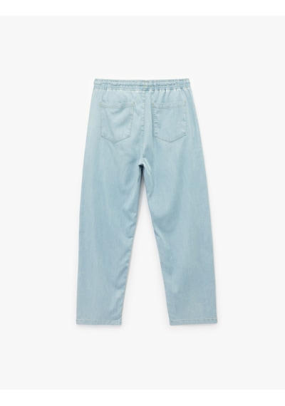 Koton Beli Bağcıklı Cep Detaylı Loose Fit Bol Jean Pantolon Açık İndigo 6wam40118nd Açık İndigo Koton Beli Bağcıklı Cep Detaylı Loose Fit Bol Jean Pantolon Açık İndigo 6wam40118nd Açık İndigo