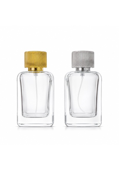 20 Adet Boş Cam Parfüm Şişe, 100 Ml, Klass Kare Model, Şeffaf, Geçmeli