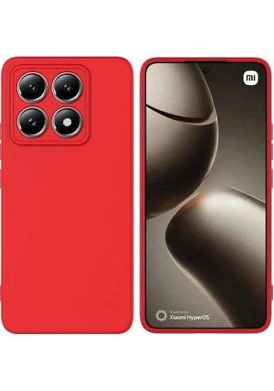 Xiaomi 14T Pro Uyumlu Silikon Kılıf - Pastel Renk Tonu Esnek Tam Koruma Kapak  - Kırmızı