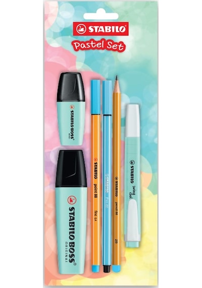 Stabilo Fosforlu Kalem Tek Renk Pastel Set 6 Lı Mavi 70/113-6 Çok Renkli