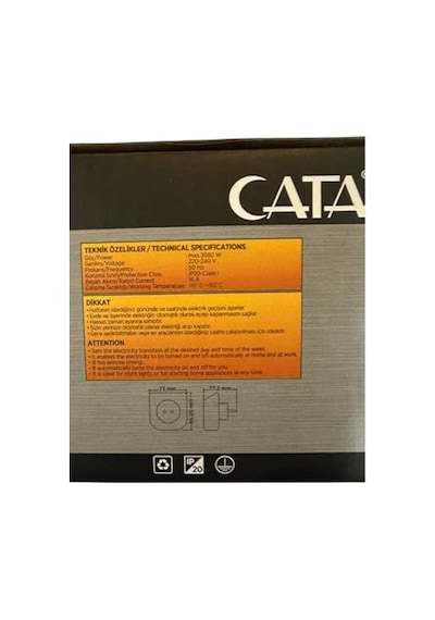 Ayrex Cata Ct-9182 Dijital Zaman Saati, 3680w, 16 Amper, Beyaz Ct-9182