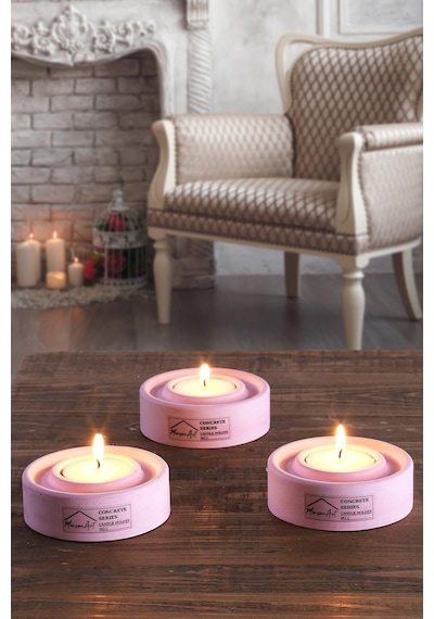 Holder 3'lü Set Mumluk Tea Light Mumluk Seti Dekoratif Şamdan Mumluk 001