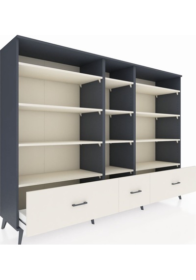 Hyperion Dolap 12 Raflı 3 Çekmeceli 220x44x163 Antrasit-aytaşı Antrasit-aytaşı Hyperion Dolap 12 Raflı 3 Çekmeceli 220x44x163 Antrasit-aytaşı Antrasit-aytaşı