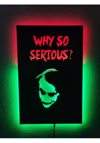 Joker Why So Serious Led Işıklı Ahşap Tablo