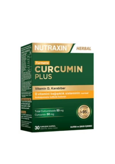Curcumin Plus 30 Softgel - Vitamin D, Karabiber İçeren Takviye Edici Gıda