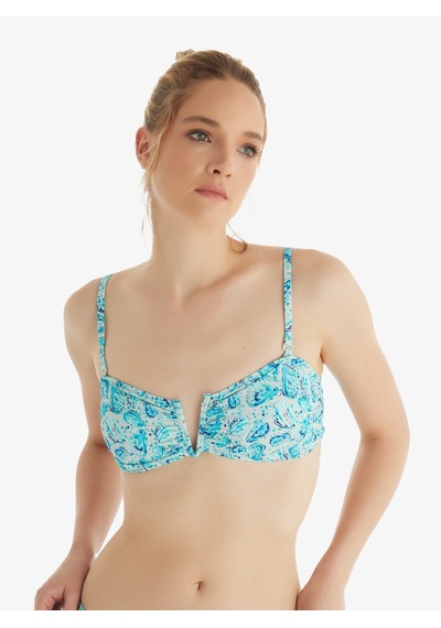 Kadın Bikini Üstü 10717 - Mavi Bej