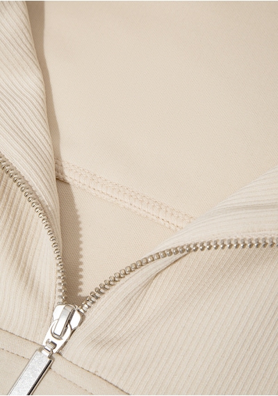 Mavi - Yarı Fermuarlı Ekru Tencel Sweatshirt 1s10488-70005 Ekru
