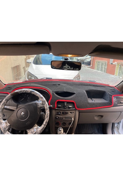 2012+ Modellerine Uygun Renault Symbol Airbagsiz Torpido Koruma Halısı Kenar Renk Kırmızı