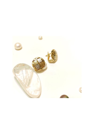 13mm Taşsız Küpe 14 Ayar Altın