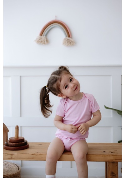 Lilabio %100 Pamuk 2li Kısa Kollu Bebek Body Renkli Çok Renkli