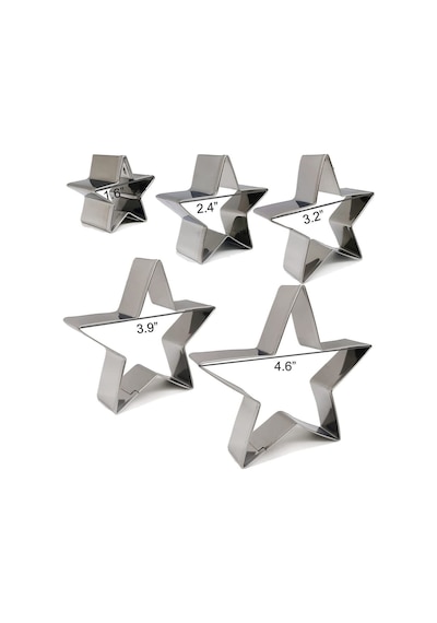 Kurabiye Kalıbı Metal Yıldız 5 Parça Goldcakes
