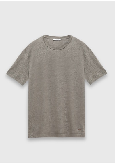 Ramsey Vizon Düz %100 Keten T-shirt