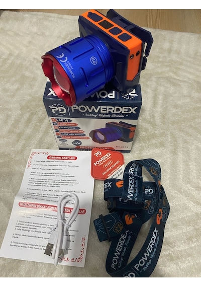 Powerdex Pd-2572 60w & 4000 Lümen Profesyonel Zoomlu Sensörlü Dijital Lcd Kafa Feneri Siyah