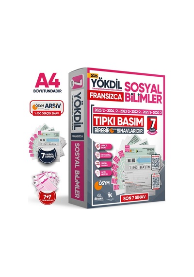 2026 YÖKDİL Fransızca SOSYAL BİLİMLER ÖSYM Çıkmış Soru Tıpkı Basım 7li Deneme Paketi