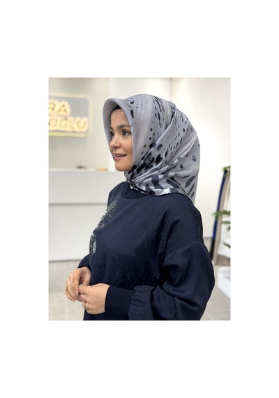 Aker Leopar Desen 2026 %100 Saf İpek Sura Eşarp 321 321