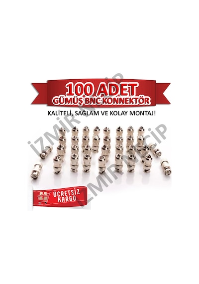 100 Adet Metal Bnc Jak Ahd Analog Kamera Jaki Konnektörü