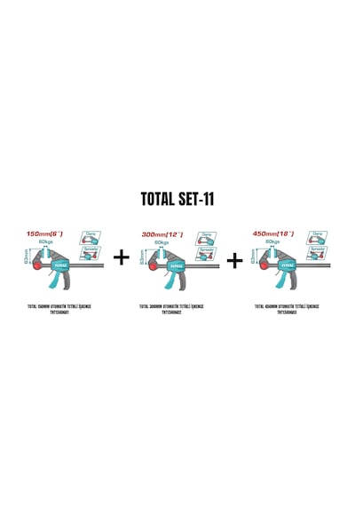 Total Set-11 Total 150mm+300mm+450mm Otomatik Tetikli İşkence