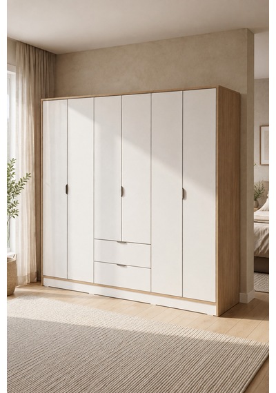 Home Liva 6 Kapaklı Gardırop 190x182x44 Cm Krem - 912186988 Krem Home Liva 6 Kapaklı Gardırop 190x182x44 Cm Krem - 912186988 Krem