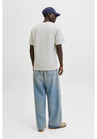 Jack & Jones Erkek T Shirt 12288015 Krem-Lacivert