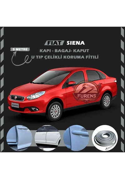 Fiat Siena Oto Araç Kapı Koruma Fitili 5metre Parlak Gri Renk