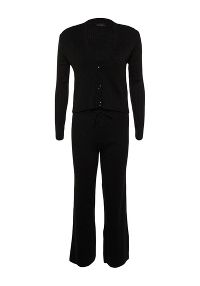 Ersefa Tarz Kadın Modern Moda Normal Bel Geniş Paça V Yaka Fitillli Bluz siyah Ersefa Tarz Kadın Modern Moda Normal Bel Geniş Paça V Yaka Fitillli Bluz siyah