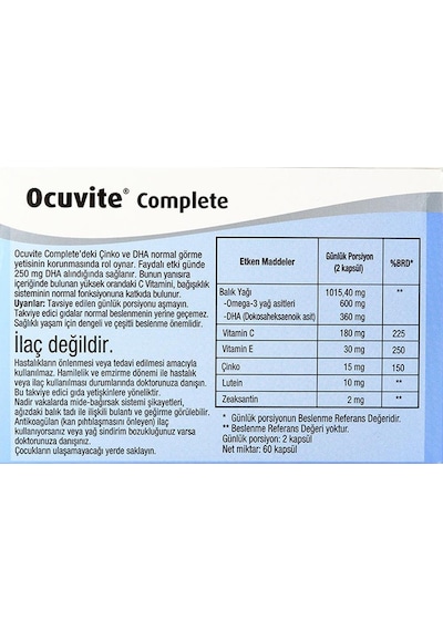 Ocuvite Complete 60 Kapsül 2 Adet