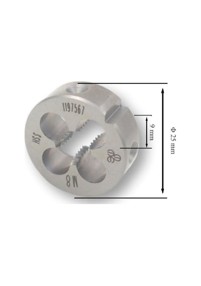 Mte M8 X 1.25 Pafta Normal Vidalı Hss Dın 223/b