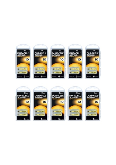 Duracell Activair 10 Numara İşitme Cihazı Pili 6 x 10'lu