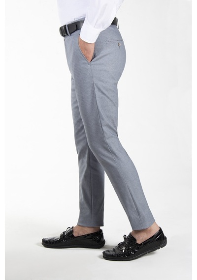 Terapi Men Erkek Kül Grisi Slim Fit Petekli Italyan Kesim Keten Pantolon 21k-2200420-7 Gri