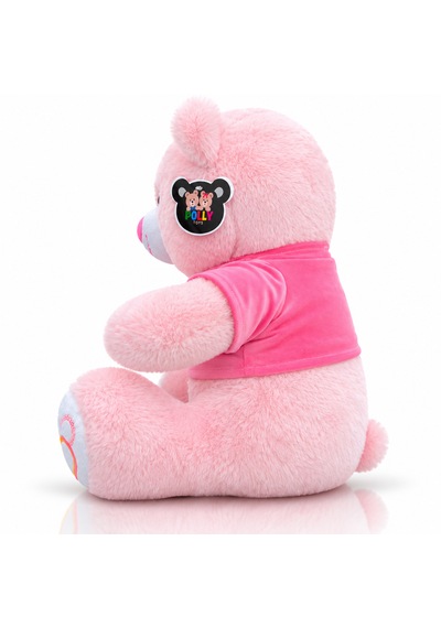 Ayıcık Elbiseli Ayıcık Yeni Seri Renkli 60cm - I Love You & Hediyelik Ayıcık Peluş Oyuncak Açık Pembe
