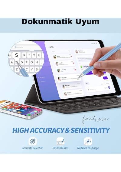 Quartzpro Tablet Uyumlu Dokunmatik Ekran Kalemi Yazı Ve Çizim Tablet Kalemi