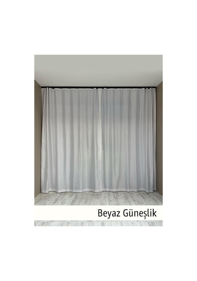 Donatti Beyaz Saten Güneşlik Düz Dikiş Beyaz