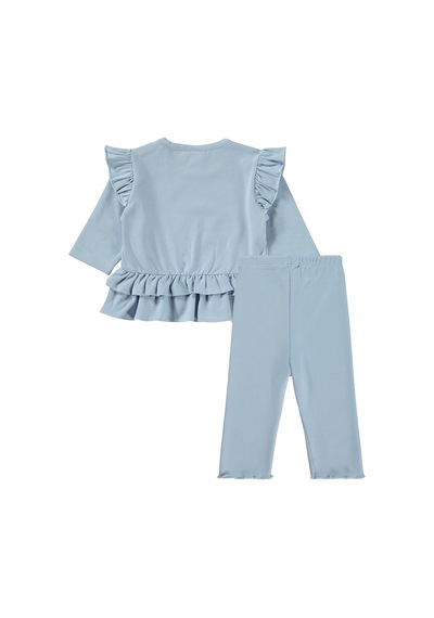 Civil Baby Unicorn Baskılı Fırfırlı 3-18 Ay Takım - Mavi