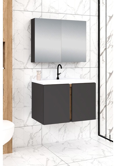 %100 Mdf 80 Cm Lavina Banyo Dolabı Beyaz