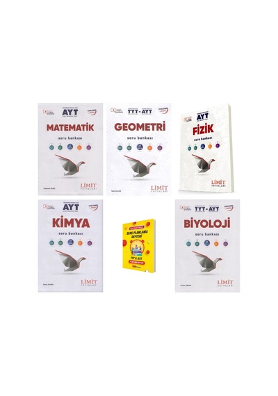 Limit Ayt Matematik Geometri Fizik Kimya Ve Biyoloji Soru Bankası 5li Set + Telefon Standı