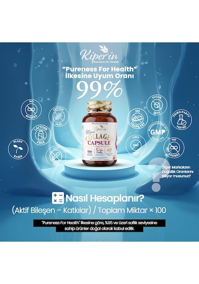 Tr Collagen Kapsül 30 Adet, Hidrolize Peptit 500 Mg, Tip 1-3-5-10, C Vitamini, Çinko, D3, Biotin, Selenyum, Hyaluronik