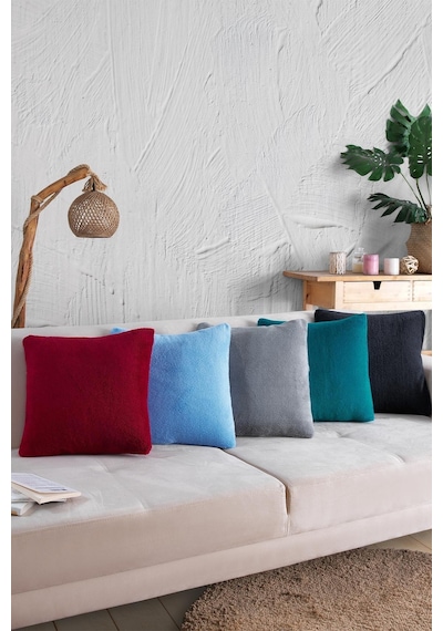 Maisonart Sofa 2 Adet Antrasit Renk Welsoft Kırlent Kılıfı Yastık Kılıfı 44x44 Cm