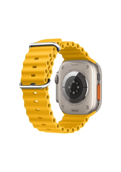 Microsonic Apple Uyumlu  Watch Series 7 41mm Kordon Ocean Band Sarı