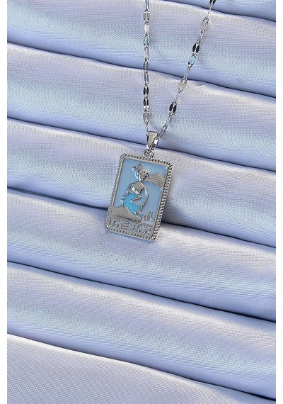 316l Çelik Zincir Gümüş Renk M.i Mineli Tarot Kolye - Tj-bko9210 Çok renkli
