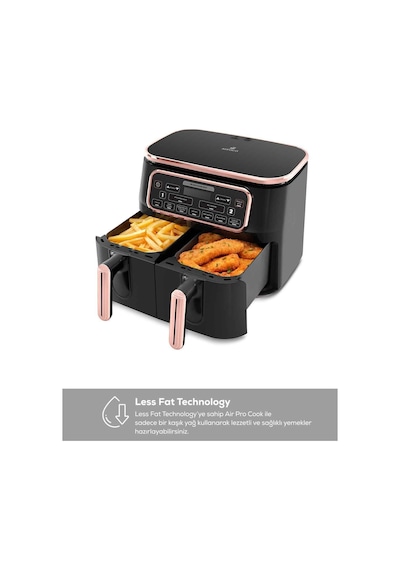 Karaca Air Pro Cook Duo Tandır XXXL 4+4 Litre Airfryer Fritöz 8 Kişilik