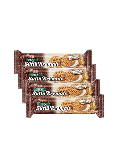 Burçak Sütlü Kremalı Yulaflı Bisküvi 100 G 4 Paketi
