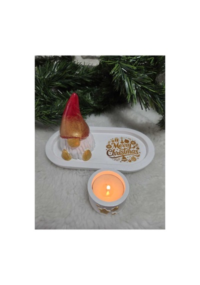 Noel Baba Biblo Ve Mumluklu Sunumluk Set-merry Chrislmas Sticker Yazı