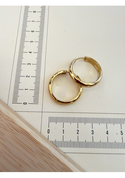 316 L Cerrahi Çelik 5mm 20mm Bombeli Çelik Halka Küpe Gold Altın
