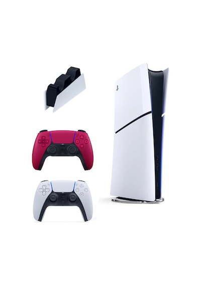 Playstation 5 Slim Digital 1 TB Oyun Konsolu + 2 Kırmızı Dualsense + Şarj İstasyonu ( İthalatçı Garantili)