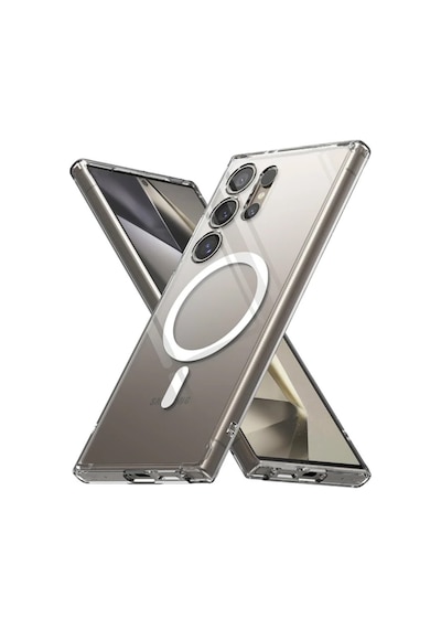 Samsung Galaxy  Uyumlu,  S24 Ultra Kılıf Magneticsafe Şeffaf Silikon - Şeffaf