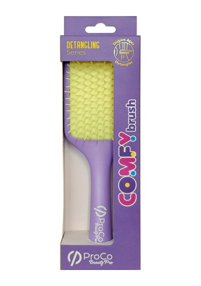 Comfy Brush Saç Fırçası - Esnek, Geniş Yüzeyli Düğüm Açıcı Lila