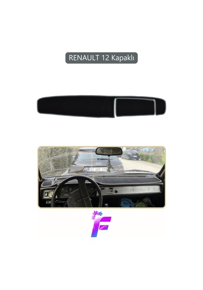 Renault 12 Kapaklı Uyumlu Torpido Örtüsü Yansıma Önleyici Tam Koruma Hızlı Montaj J32