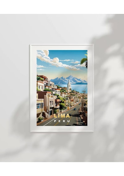 Çerçevesiz Poster Tropikal Lima Sokakları Dekoratif