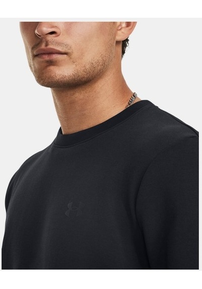 Under Armour Erkek UA Unstoppable Fleece Bisiklet Yaka 1381688-001 Siyah