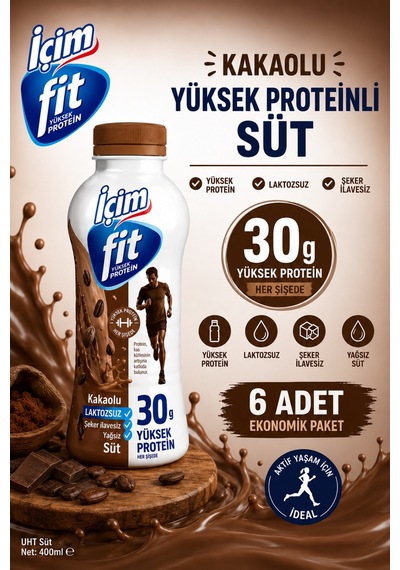 Fit Yüksek Proteinli Laktozsuz Süt Karma Paket 400 Ml X 24 Adet